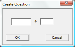 Create Question window